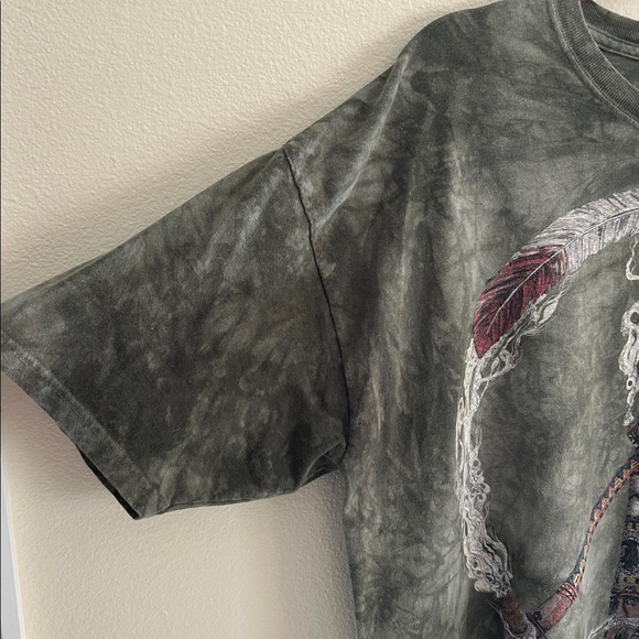The mountain green tie-dye Boho western peace native tee shirt XL cotton feather - Picture 2 of 11